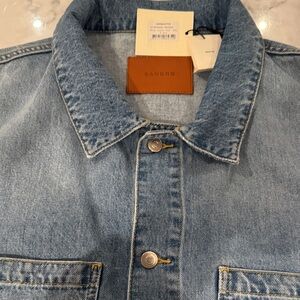 Sandro Paris Denim Worker Jacket – Light Wash Chore Jacket – NWT